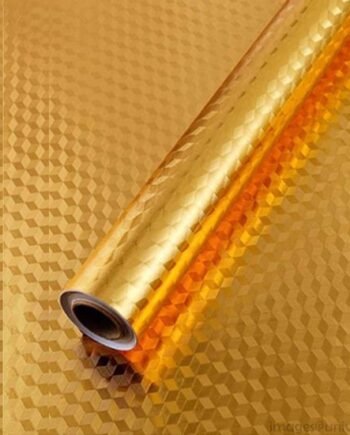 300x40 Cm Golden Foil Checks Home & Kitchen