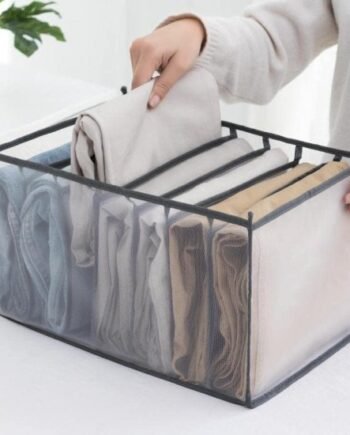 7 Grid Transparent Closet Clothes Organizer Home & Kitchen