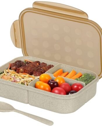 Lunch Box 3 Compartment With Spoon Home & Kitchen